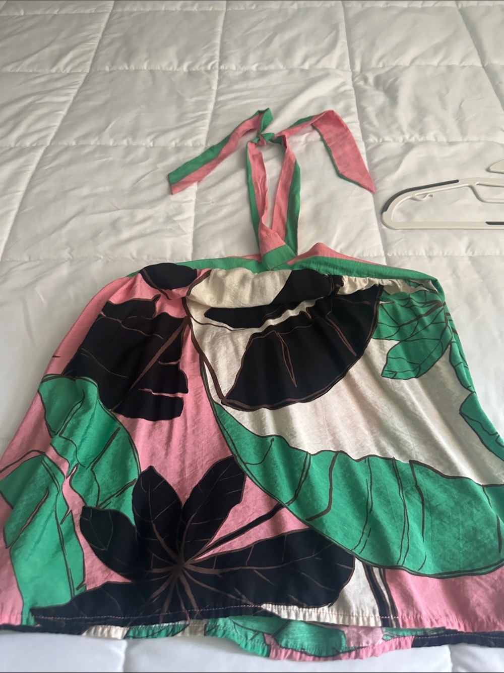 sofia by sofia vergara Pink, Green & Black Tropical Halter Tank Top
